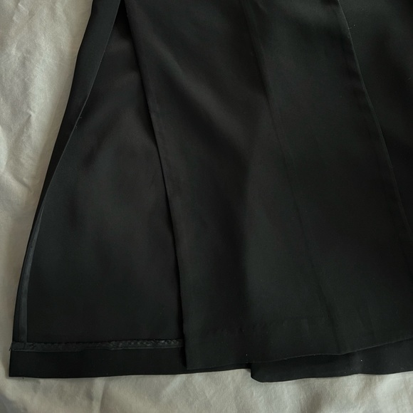 Black midi length women’s blazer jacket with side slits - Picture 3 of 4